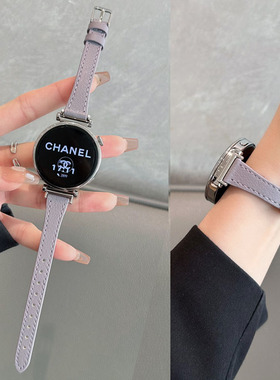 适用三星watch 8手表表带Watch 7 Utra真皮细款小蛮腰6/5/4/3 classic简约女款表带active透气替换带夏日