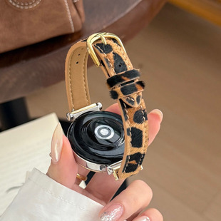 适用华为GT6手表GT5 pro表带GT4豹纹gt3真皮FIT4细款GT女款腕带Watch5/4/3/2荣耀透气高级手环10/9/8替换带