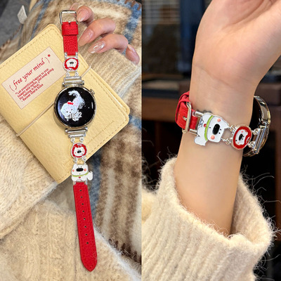 适用OPPOVIVO可爱小狗拼色表带