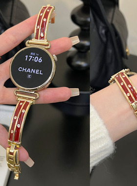 适用VIVO Watch5手表GT表带1女生3新款OPPO X2 mini红色新年金属手镯4Pro手表watch GT细款2透气iQOO watch3