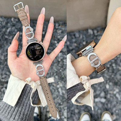 佐仕盾watch格菱纹皮质表带