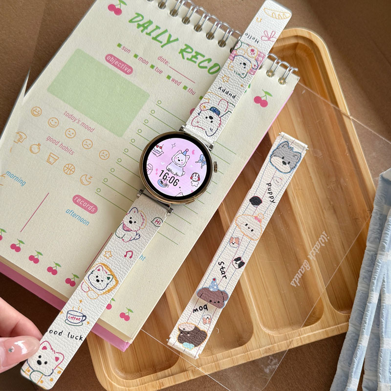 适用VIVO Watch5手表GT表带1女生3小清新OPPO X3mini/X2硅胶磁吸4Pro荔枝纹watch GT2运动2透气iQOO watch3
