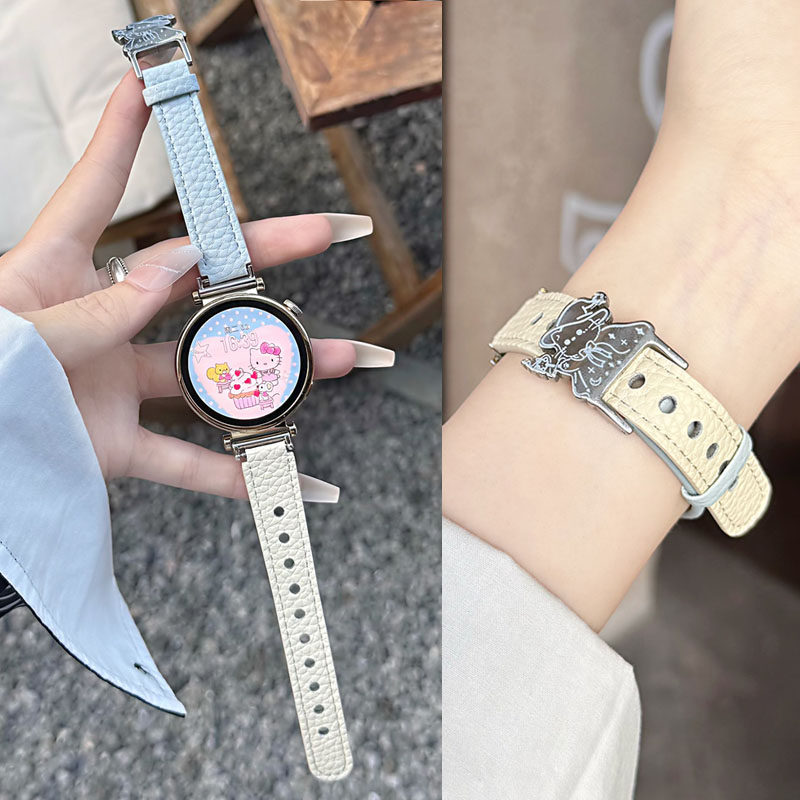 适用华为GT6手表GT5 pro表带GT4真皮FIT4魔法帽猫咪荔枝纹GT女新款腕带Watch5/4/3/2荣耀透气手环10/98表带