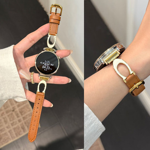 适用三星Galaxy watch 8手表表带Watch 7Ultr C扣滴胶拼真皮5/4/3简约女新款表带active透气替换带高级感运动