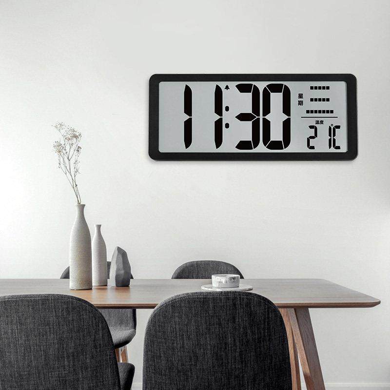 大屏幕液晶数字挂钟闹钟电子时钟客厅充电正倒计时座钟家用办公室