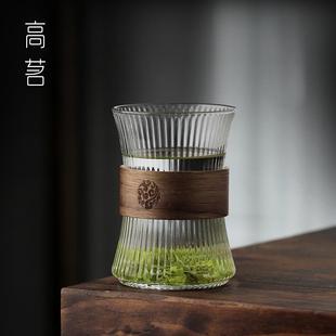 高颜值杯子单层玻璃杯女士简约清新隔热喝水茶杯家用待客水杯套装