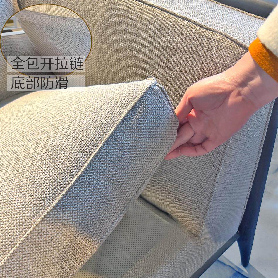 高端定制实木沙发套罩定做全半包坐垫新中式棉麻沙发套笠四季通用