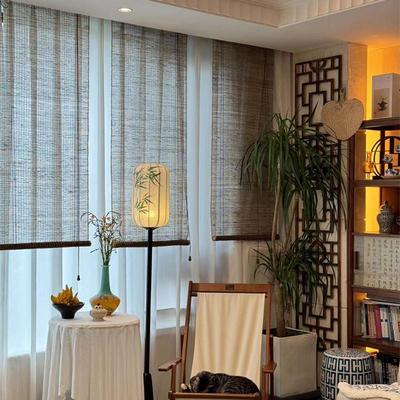 手工苎麻非遗夏布挂帘风水遮挡免打孔可升降门窗隔断卷帘屏风玄关