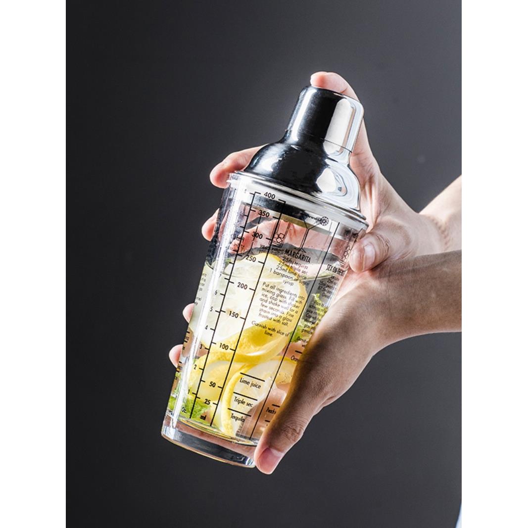 防溅玻璃雪克杯自制饮料调酒器套装手打柠檬茶工具全套奶茶手摇杯