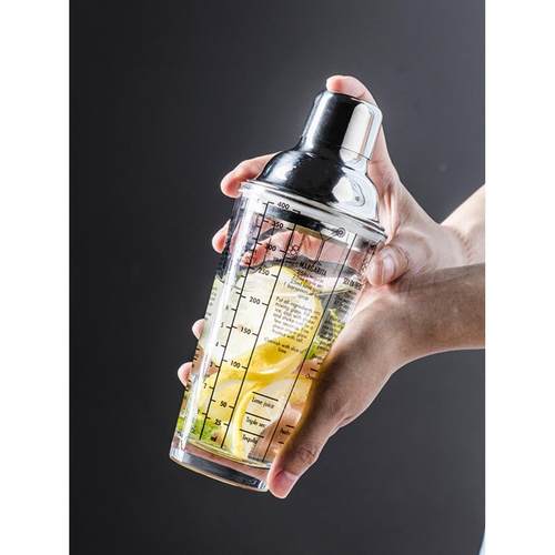 防溅玻璃雪克杯自制饮料调酒器套装手打柠檬茶工具全套奶茶手摇杯