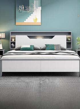 白色简约现代实木床斯堪的纳维亚无障碍豪华风格主卧室双人床1.5