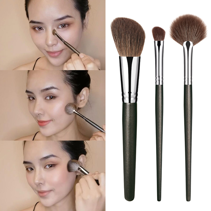 VAO动物毛高光鼻影修容刷三件套