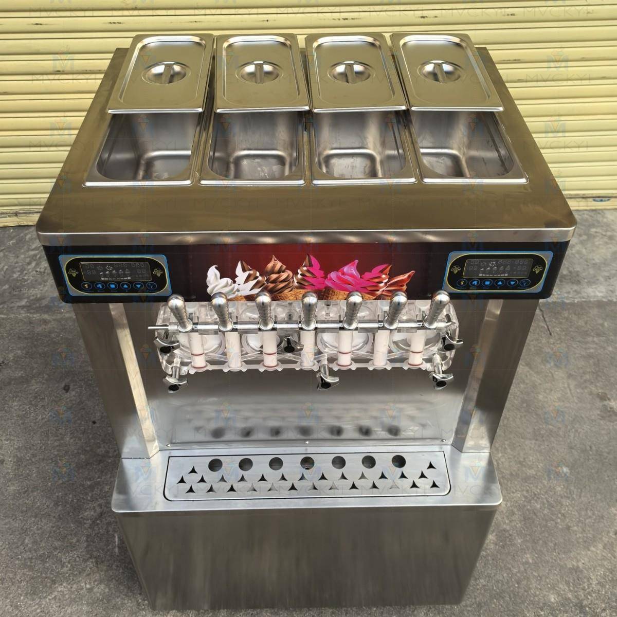 多功能软质冰淇淋机商用专利技术饮料雪糕2合1冰激凌设备