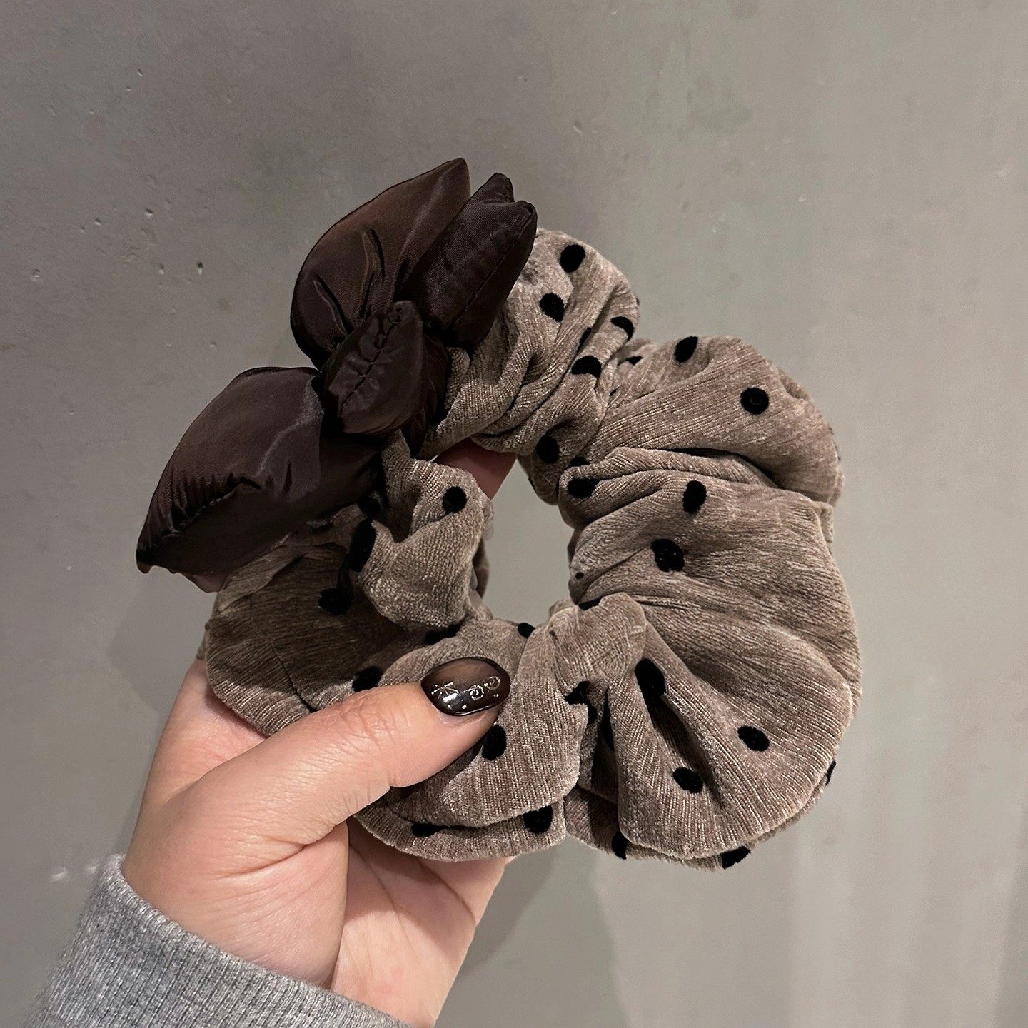 高级复古巧克力咖色蝴蝶结波点大肠发圈大号丸子头发绳韩国扎头绳,饰品/流行首饰/时尚饰品新,发饰,淘宝优惠券,粉丝福利购,淘宝优惠卷