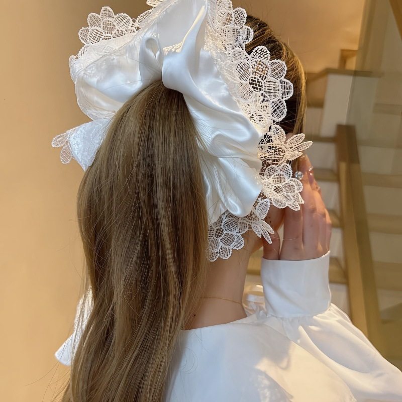 韩系高级感白色蕾丝花边花朵仙女甜美大肠发圈扎头精致发绳百搭,饰品/流行首饰/时尚饰品新,发饰,淘宝优惠券,粉丝福利购,淘宝优惠卷