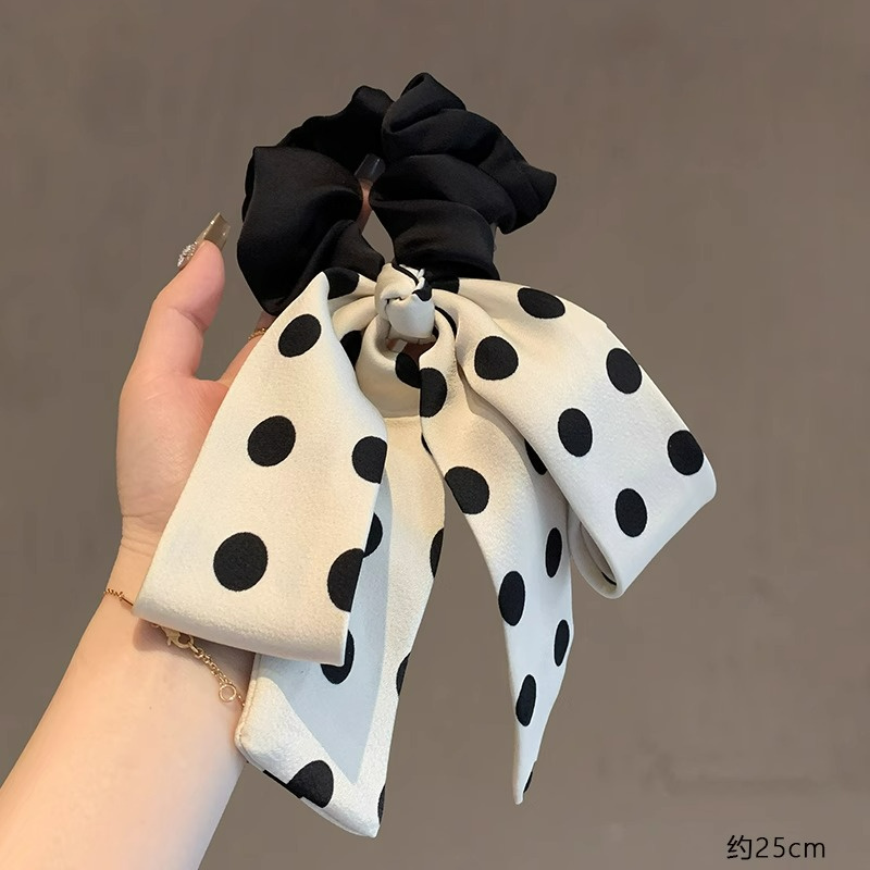 韩系波点蝴蝶结大肠发圈