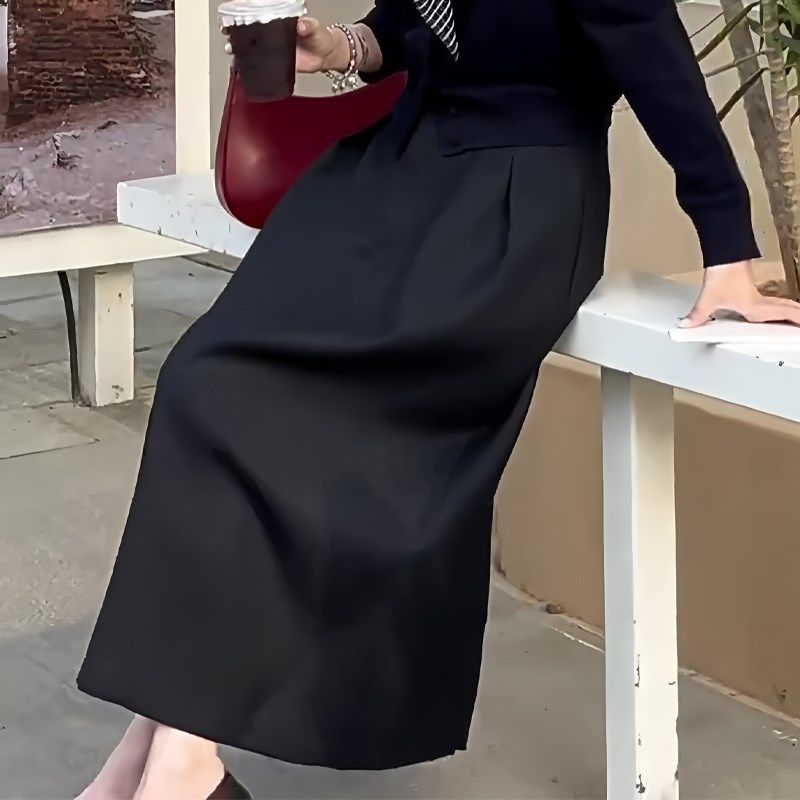 韩版黑色高腰宽松舒适休闲风半身裙女202K5年春季新款时尚轻奢长,女装/女士精品,大码半身裙,淘宝优惠券,粉丝福利购,淘宝优惠卷