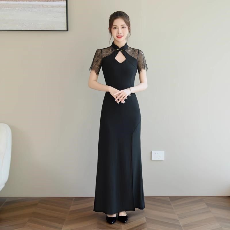 新中式国风改良旗袍连衣裙女2024新款夏季高级感气质收腰显瘦长裙