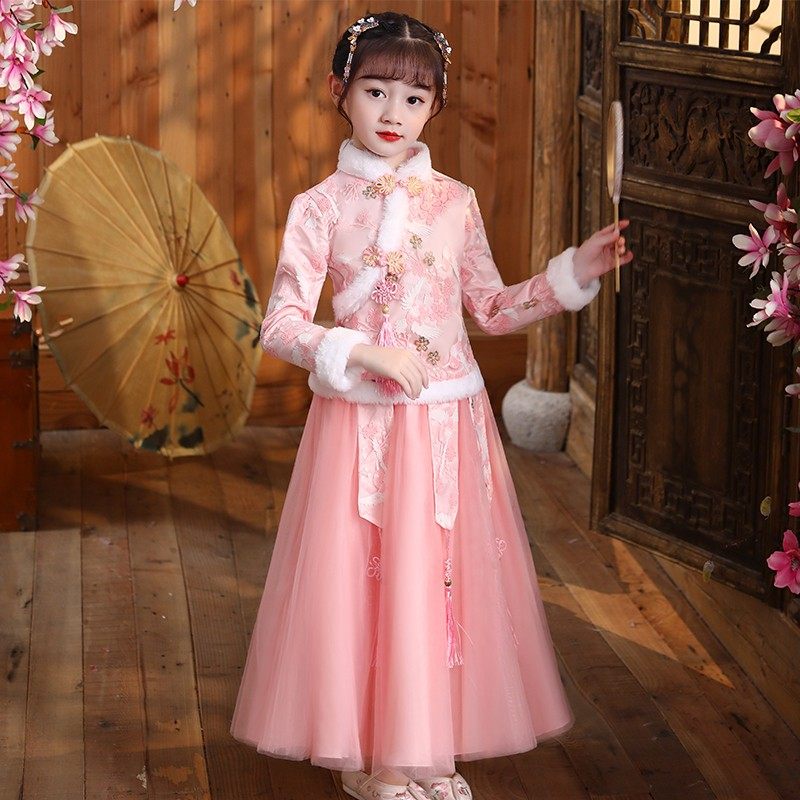 汉服女童唐装秋冬装中国风儿童旗袍女孩加绒加厚公主连衣裙子古装,童装/婴儿装/亲子装,唐装,淘宝优惠券,粉丝福利购,淘宝优惠卷