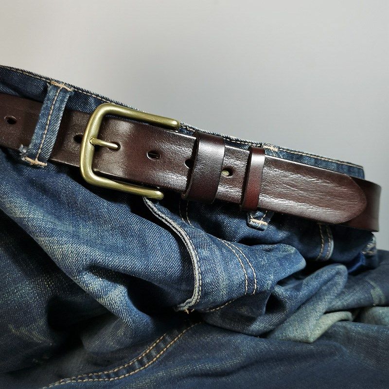 铜扣皮带男 头层牛皮腰带u 真皮纯铜潮年轻人牛仔裤百搭针扣皮裤,服饰配件/皮带/帽子/围巾,腰带/皮带/腰链,淘宝优惠券,粉丝福利购,淘宝优惠卷