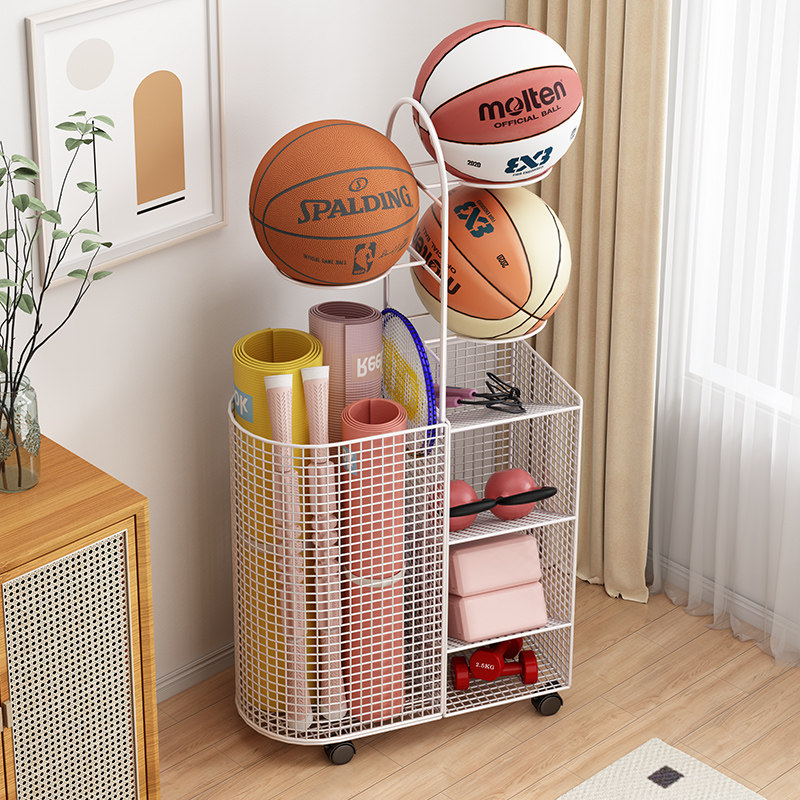 瑜伽垫收纳筐家用k运动健身器材收纳架神器带轮放羽毛球篮球置物,收纳整理,运动器材收纳用具,淘宝优惠券,粉丝福利购,淘宝优惠卷