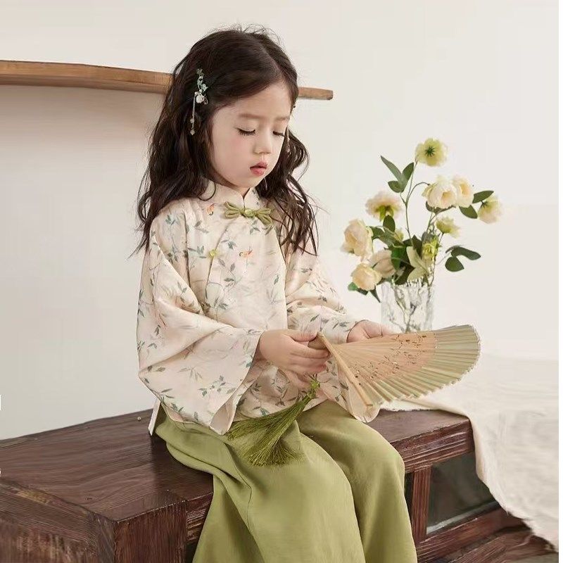 女童汉服春秋国风旗袍唐装宝宝洋气新中式夏季民国阔腿裤复古套装,童装/婴儿装/亲子装,汉服,淘宝优惠券,粉丝福利购,淘宝优惠卷