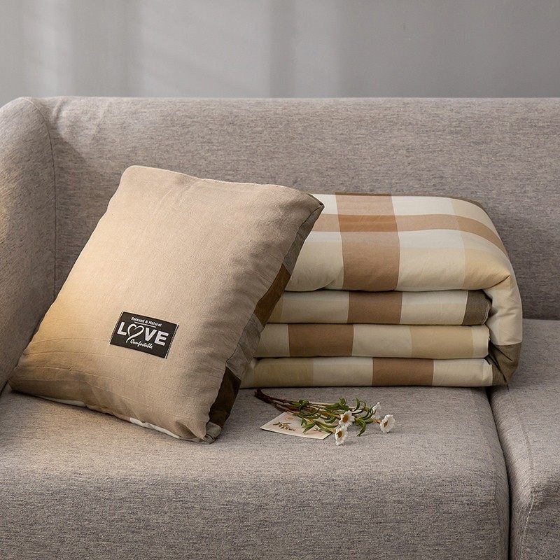 加厚全棉抱枕被子两用p高密纯棉被子高端被车载被汽车被高档午睡,居家布艺,抱枕被,淘宝优惠券,粉丝福利购,淘宝优惠卷