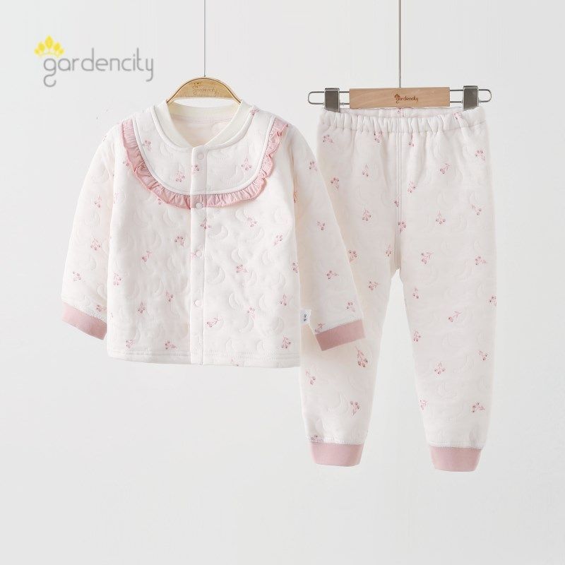 婴儿保暖内衣套装三层秋冬季莫棉打底秋衣秋裤甜美女宝宝夹棉睡衣,童装/婴儿装/亲子装,内衣套装,淘宝优惠券,粉丝福利购,淘宝优惠卷