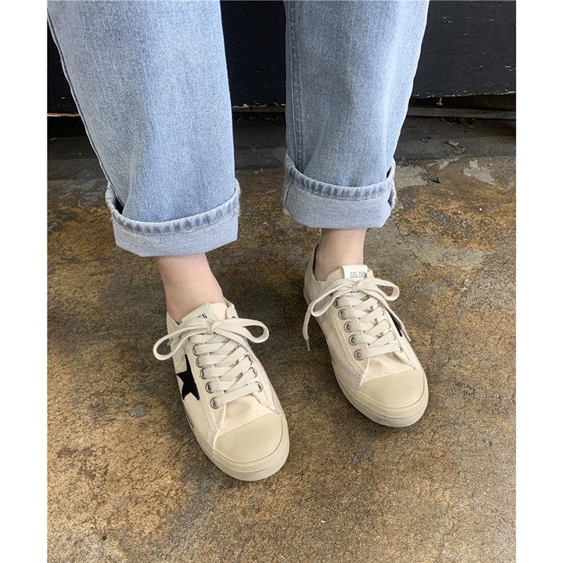 小小苏做旧d帆布脏脏鞋子女圆头系带撞色舒适百搭平板鞋小脏鞋新,女鞋,深口单鞋,淘宝优惠券,粉丝福利购,淘宝优惠卷