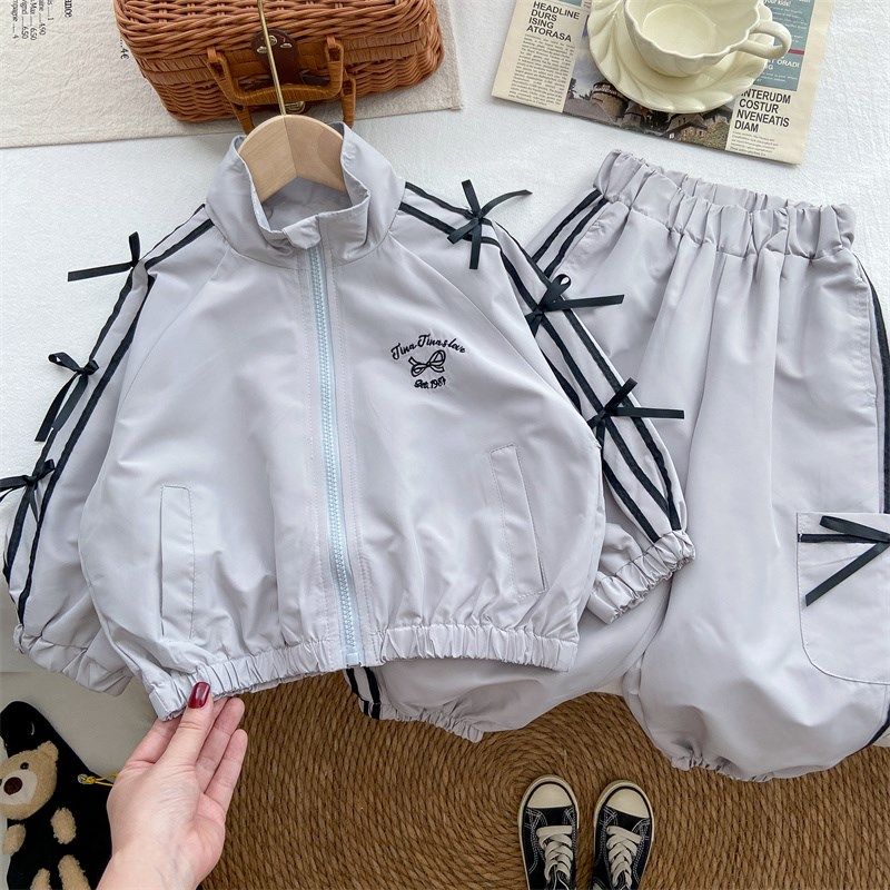 女童春季运动套装2025新款洋气时髦运动服宝宝风衣外套裤子两件套,童装/婴儿装/亲子装,套装,淘宝优惠券,粉丝福利购,淘宝优惠卷