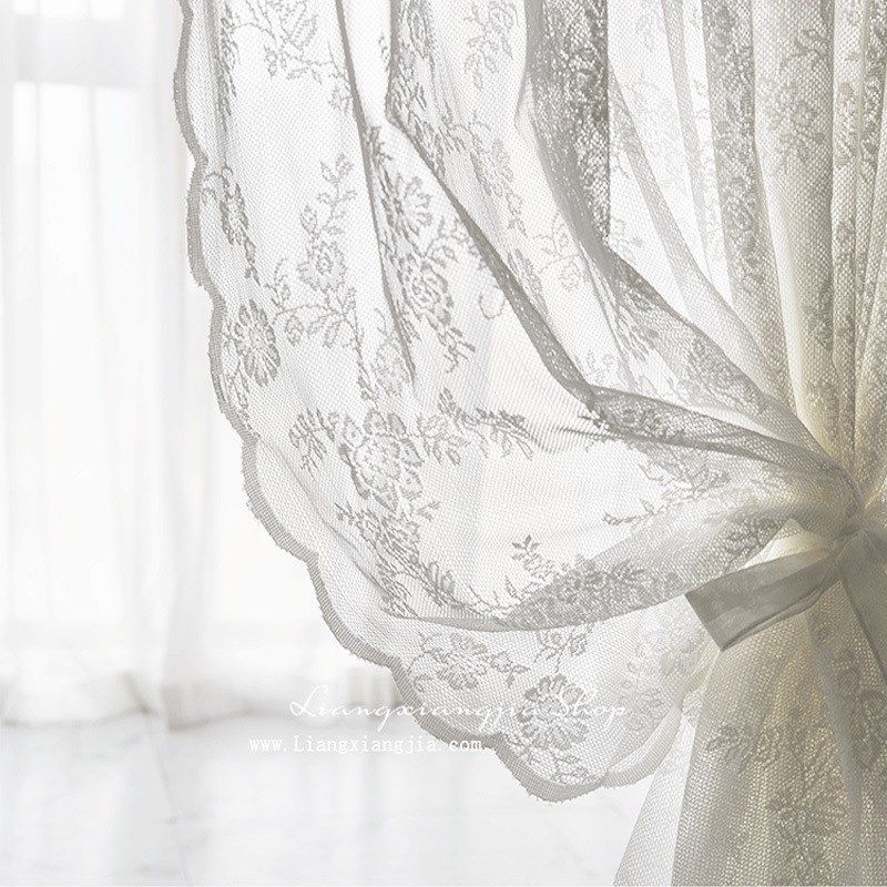 美式北欧法式蕾丝窗纱经u编提花阳台纱帘门帘玫瑰花园窗纱成品,居家布艺,窗纱,淘宝优惠券,粉丝福利购,淘宝优惠卷