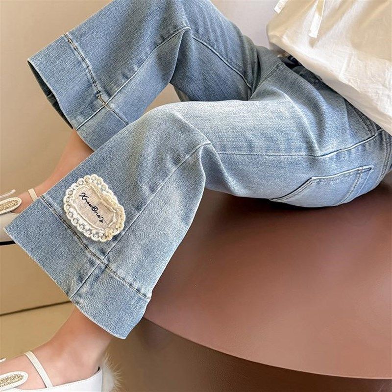 女童喇叭裤春季2025新款中小童洋气时髦牛仔裤女宝W宝韩版阔腿裤,童装/婴儿装/亲子装,儿童牛仔裤,淘宝优惠券,粉丝福利购,淘宝优惠卷