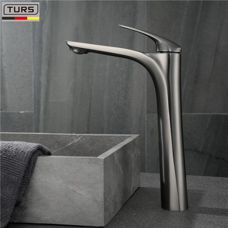 德国全铜枪灰色浴室面盆冷热水龙头卫生间台盆洗脸盆黑色水龙头,家装主材,面盆龙头,淘宝优惠券,粉丝福利购,淘宝优惠卷