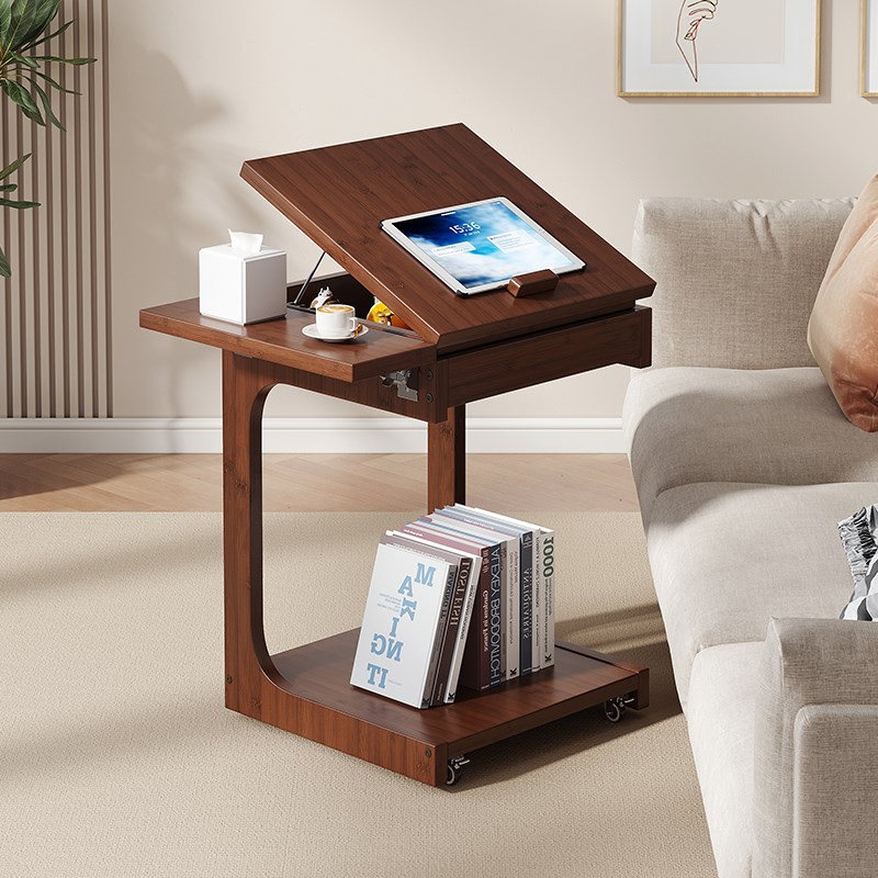 中古风小推车沙发边柜侧边几移动带轮小桌子小茶几小型卧室床头桌