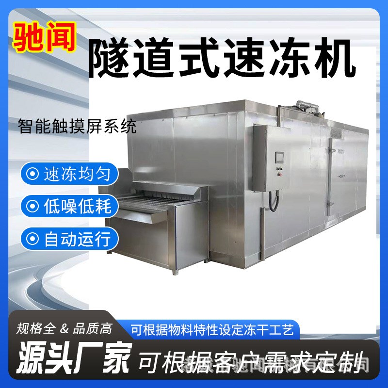 爆款虾滑蟹棒鸡翅速冻机 竹笋隧道式冷冻设备 果冻液体凝固冷却机