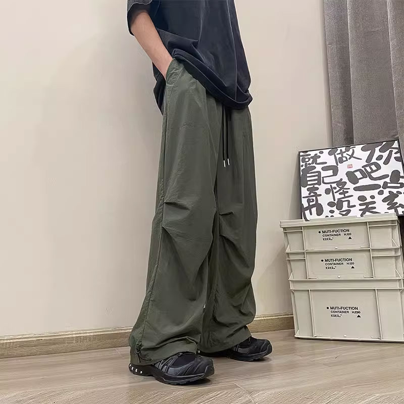 军绿色日式工装裤男款夏季薄款冰丝速干美式机Q能冲锋裤降落伞兵