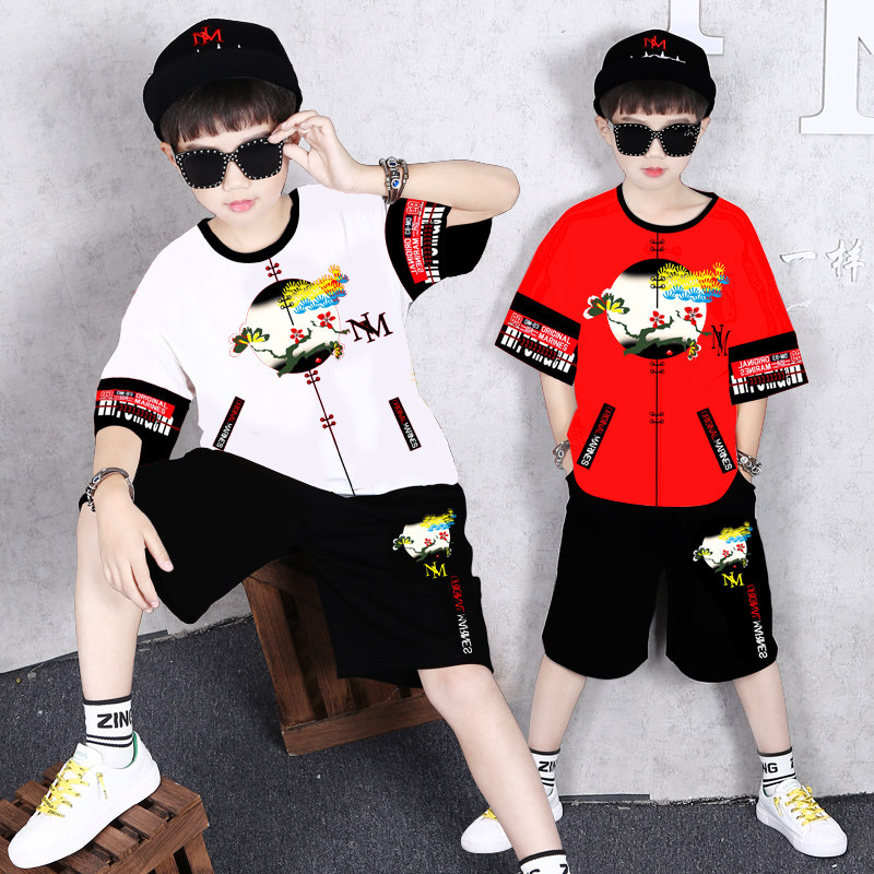 民族服装儿童汉服男m童唐装5中国风古装t恤短袖夏季薄款街舞套装,童装/婴儿装/亲子装,唐装,淘宝优惠券,粉丝福利购,淘宝优惠卷