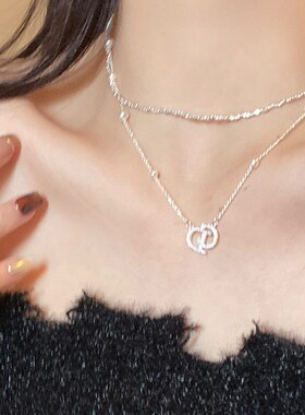 字母珍珠项链女款毛衣链碎银子项链轻奢小众锁骨链新款吊坠首饰品