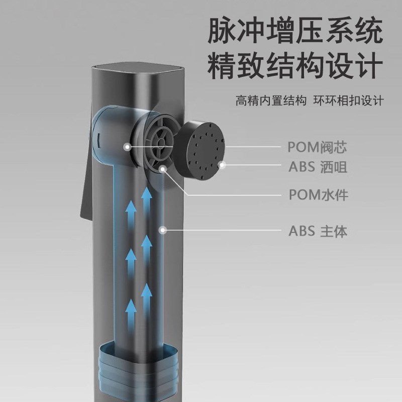 马桶喷枪套装全铜钢琴键浴室多功能卫生间增压高压厕所妇洗器伴侣