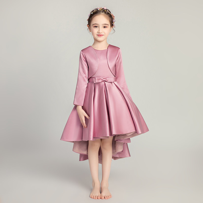 儿童礼服女童缎面婚纱长袖钢琴演出服气质小女孩公主裙高贵连衣裙,童装/婴儿装/亲子装,儿童礼服,淘宝优惠券,粉丝福利购,淘宝优惠卷