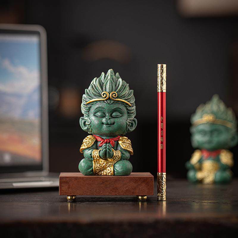 彩金齐天大圣高档书房客厅桌面摆件如意金箍笔悟空笔架书房装饰品,农机/农具/农膜,播种栽苗器/地膜机,淘宝优惠券,粉丝福利购,淘宝优惠卷