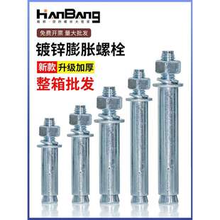 整箱镀锌加长超长金属铁膨胀螺丝大全拉爆箱装 6M8M10M12M14M16M20