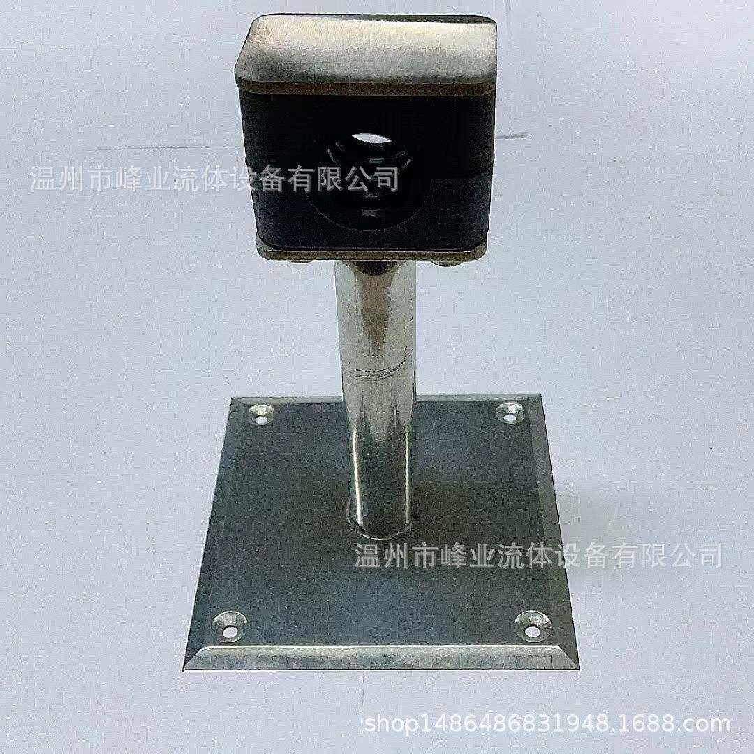 304不锈钢方板塑料管支架带防尘盖板四方底盘防静电管子夹固定管