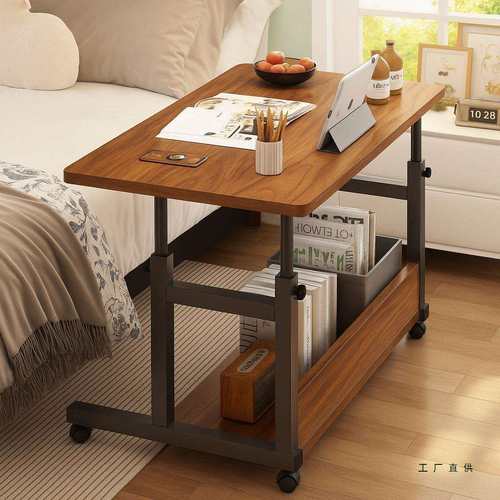 家用卧室小型升降电脑桌成人书桌简约床边办公桌可移动便捷工作台