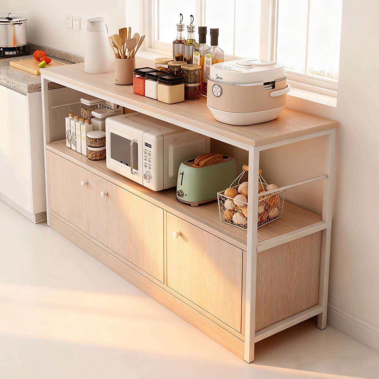 厨房收纳置物架落地多层微波炉烤箱柜多功能储物柜蔬菜锅具收纳架,农机/农具/农膜,播种栽苗器/地膜机,淘宝优惠券,粉丝福利购,淘宝优惠卷