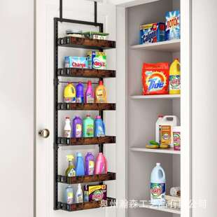 跨境门后收纳置物架悬挂厨房香料卧室房间宿舍门上多层收纳篮架