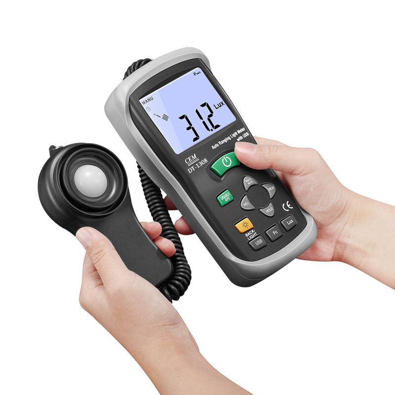 CEM华盛昌DT-1308数字照度计亮度计测光表光度计亮度表30万LUX