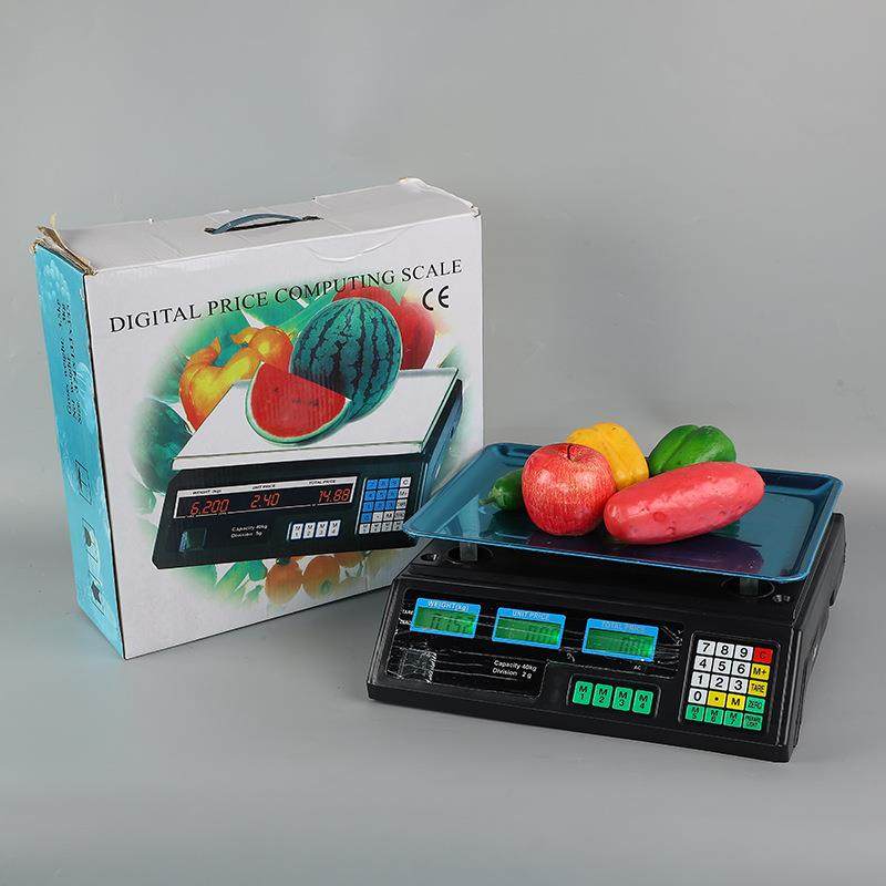 外贸英文版电子计价秤电子台秤 电子秤水果蔬菜厨房秤30kg/40kg