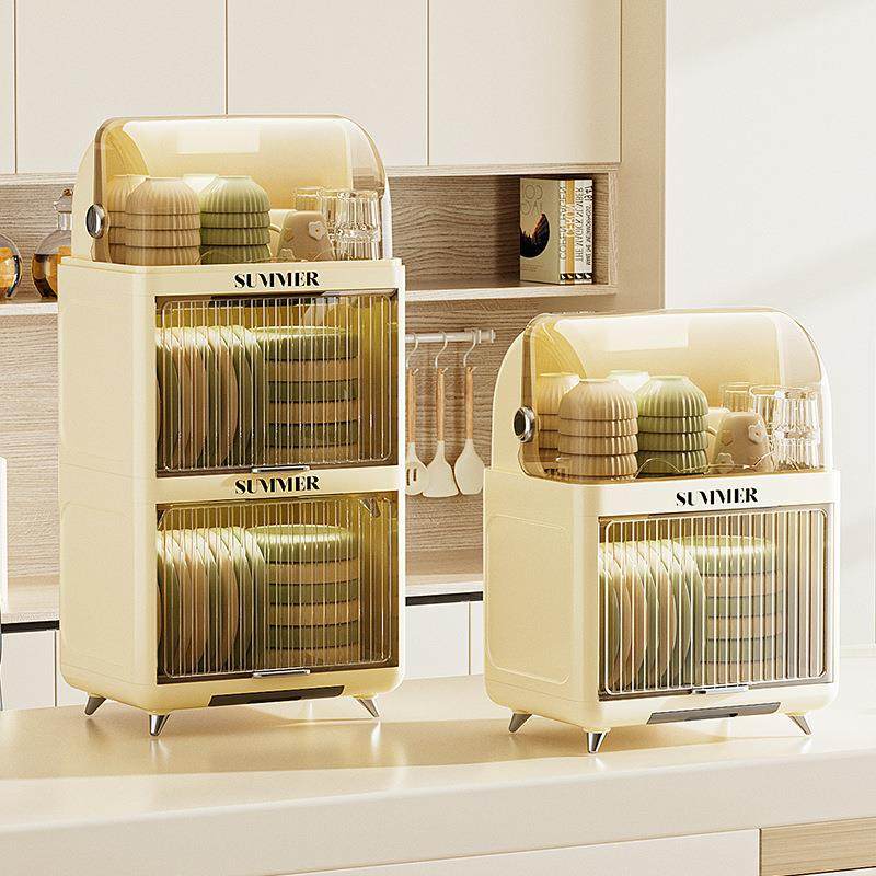 跨境厨房双层沥水消毒碗柜 置地翻盖式大容量PP碗柜餐具置物架,鲜花速递/花卉仿真/绿植园艺,割草机/草坪机,淘宝优惠券,粉丝福利购,淘宝优惠卷