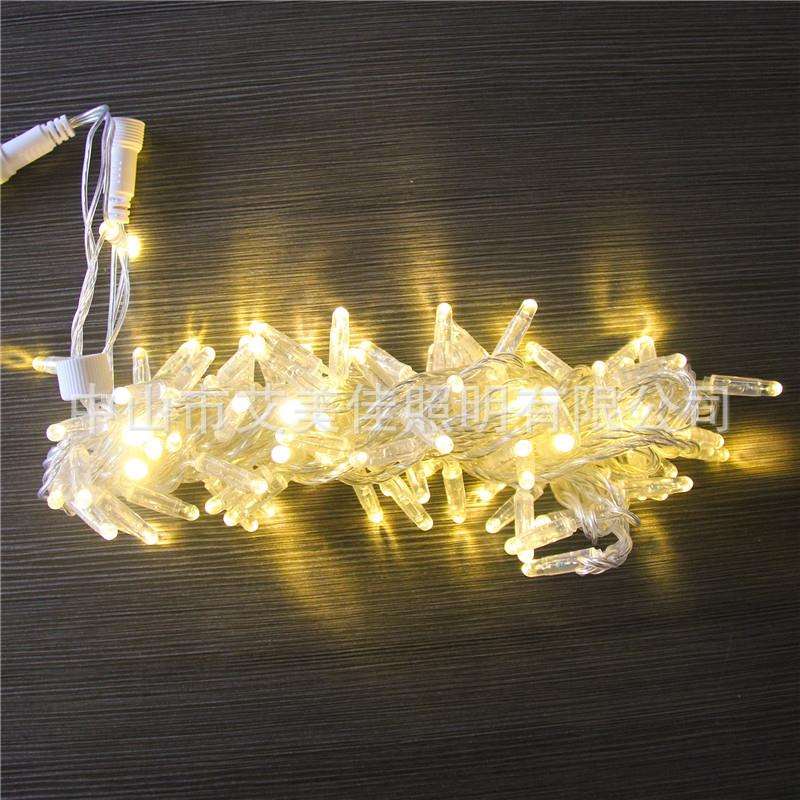 led灯串10米透明线 泡壳防水串灯 线径2.3全铜线 灯光节绕树灯串